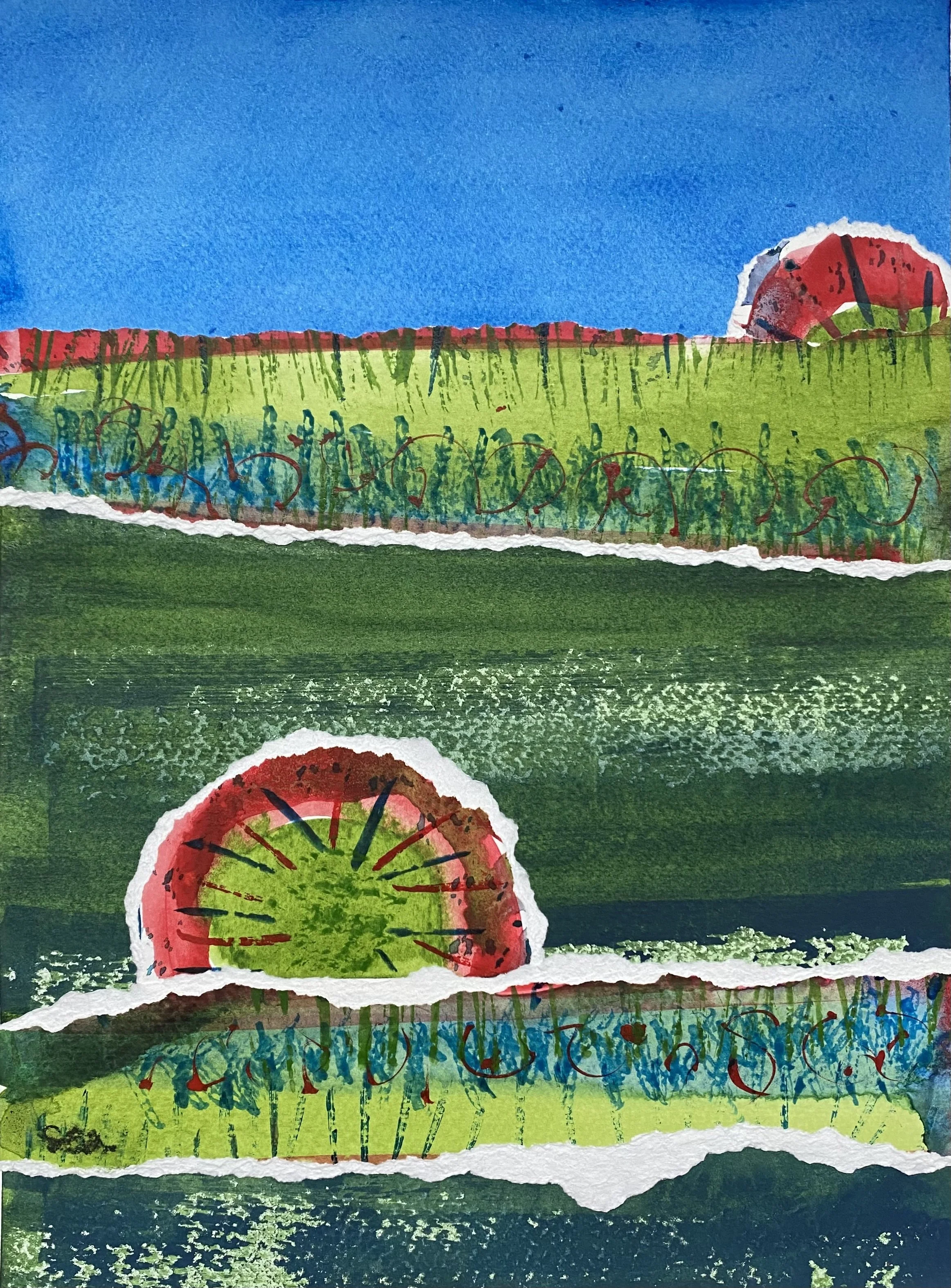 Bale Grazing 2026, 9"x12"   Available $390