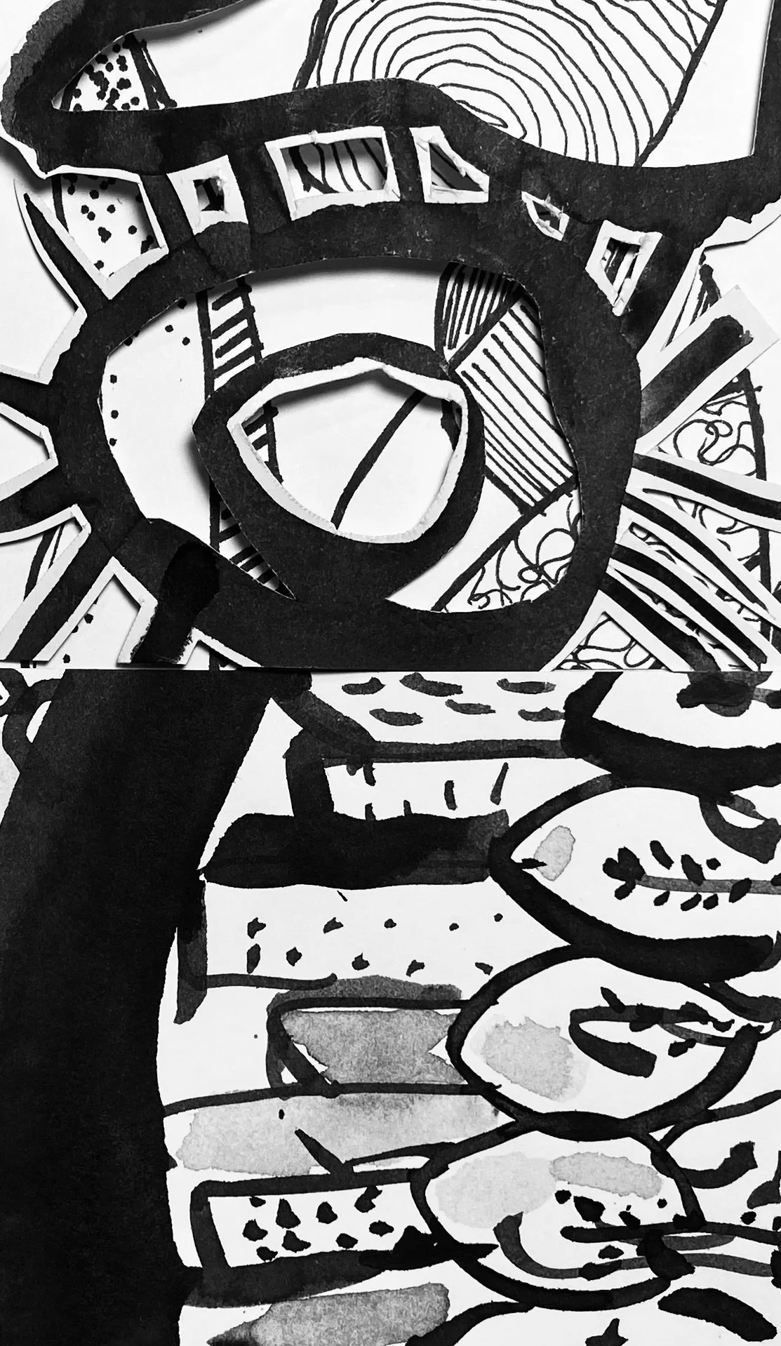 Untitled 2023, 3" x 5" ink collage