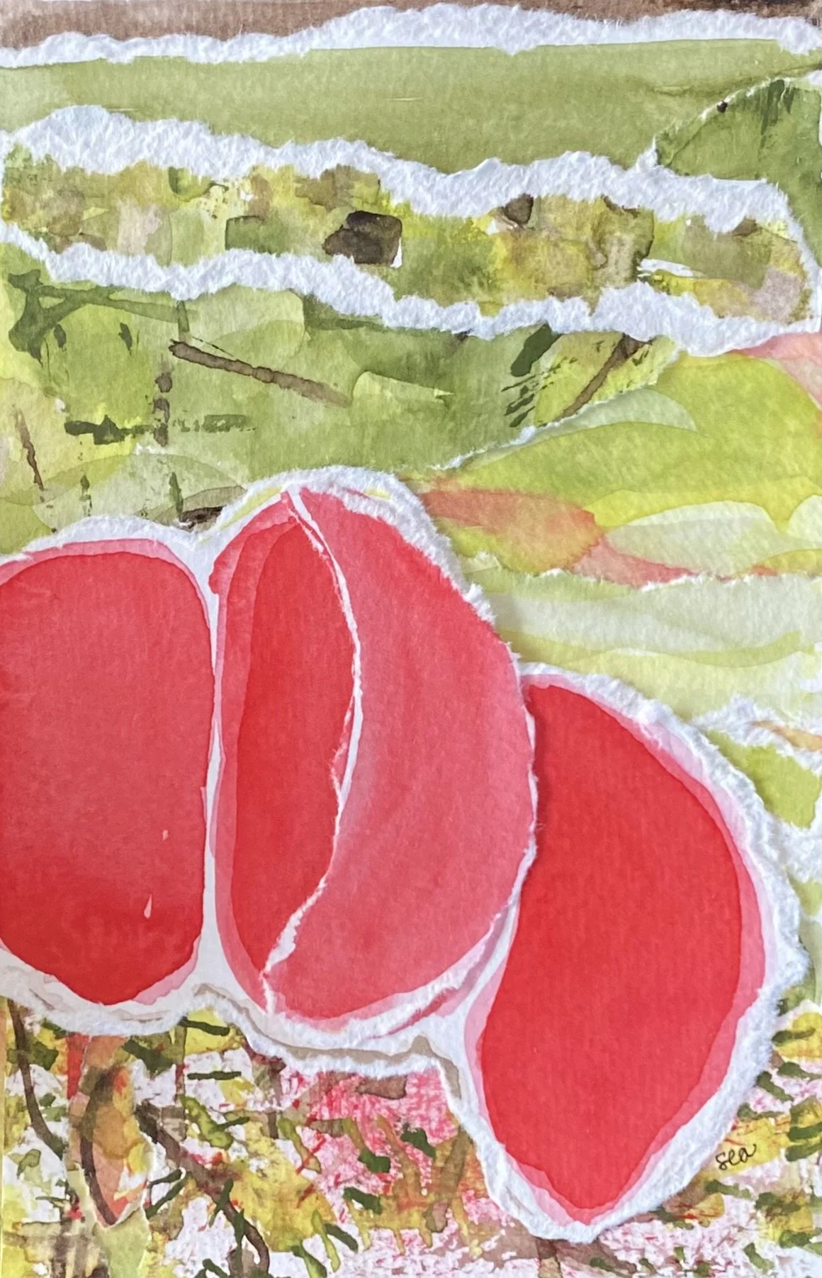 Red Canoes No. 4 2025, 4"x6"   Available $100