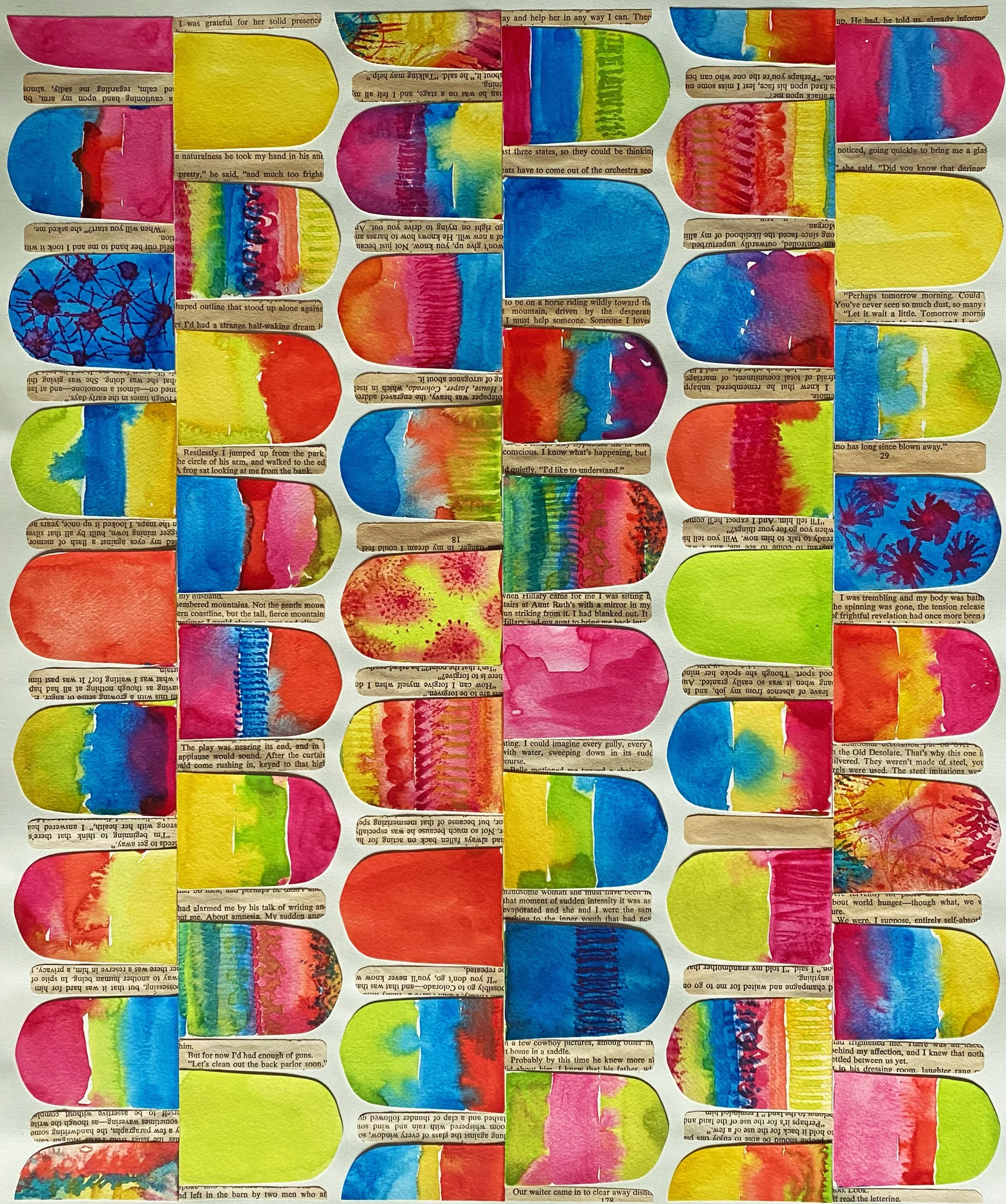 Popsicles 2024, 20" x 24" mixed media collage