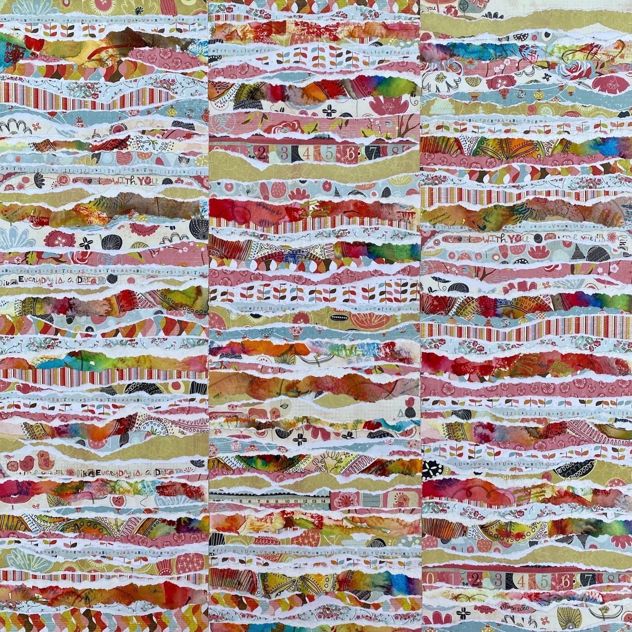 Bounty 2021, 18" x 18" mixed media collage