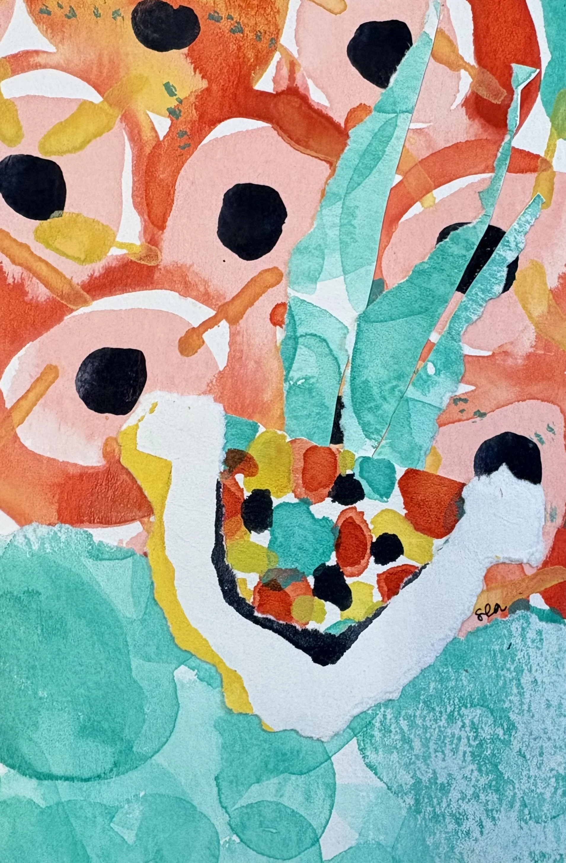 Sunbathing (Jellyfish) 2026, 4"x6"   Available $100