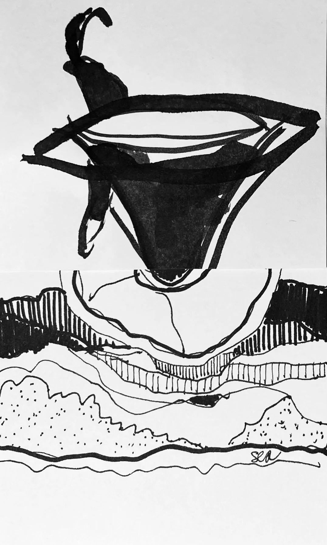 Untitled 2023, 3" x 5" ink collage