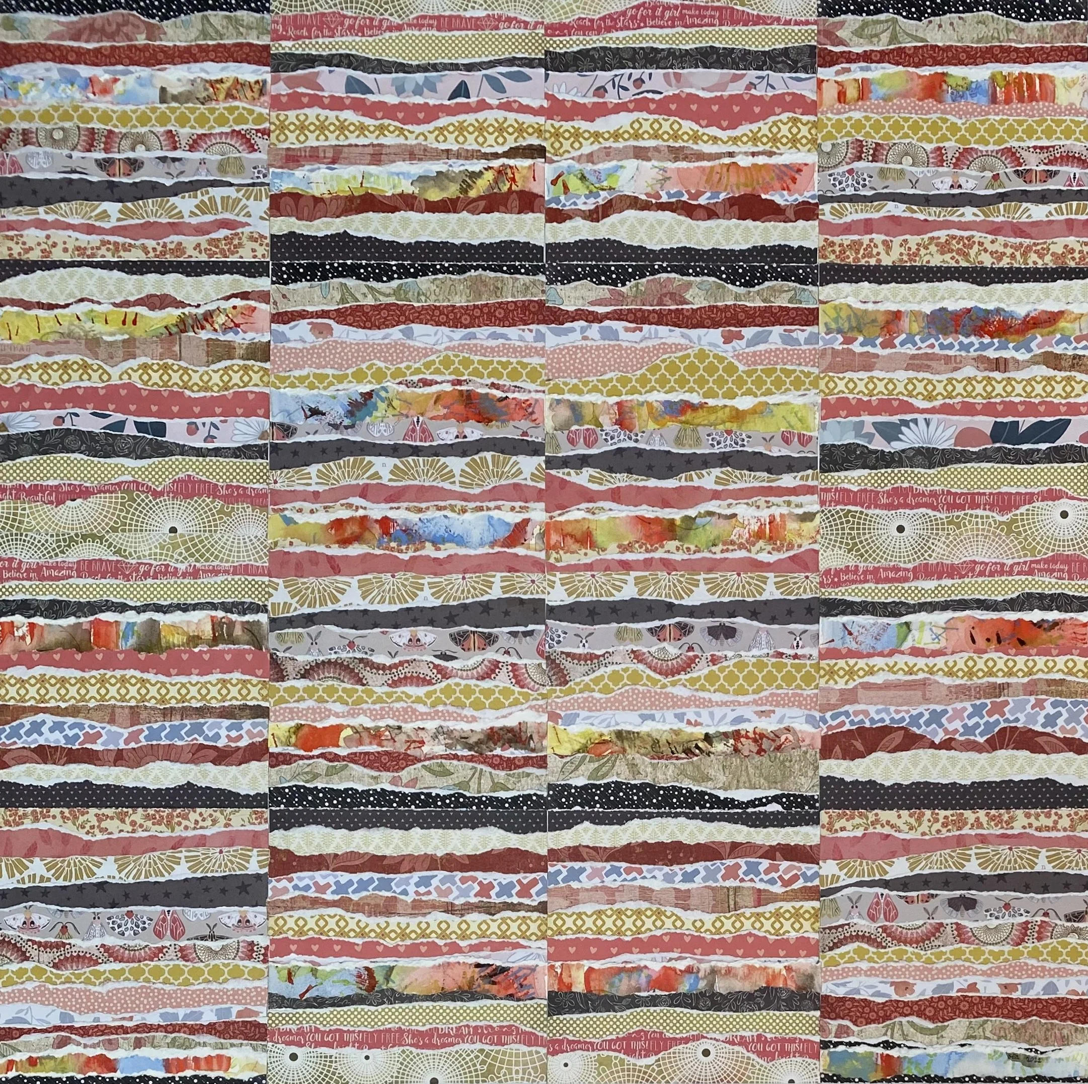 Message Scent 2022, 36" x 36" mixed media collage