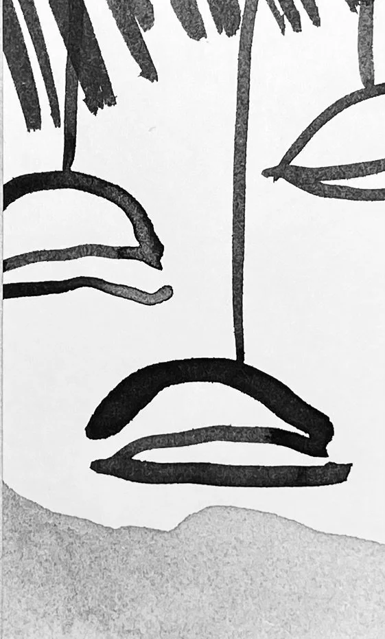 Untitled 2023, 1.5" x 2.5" ink drawing