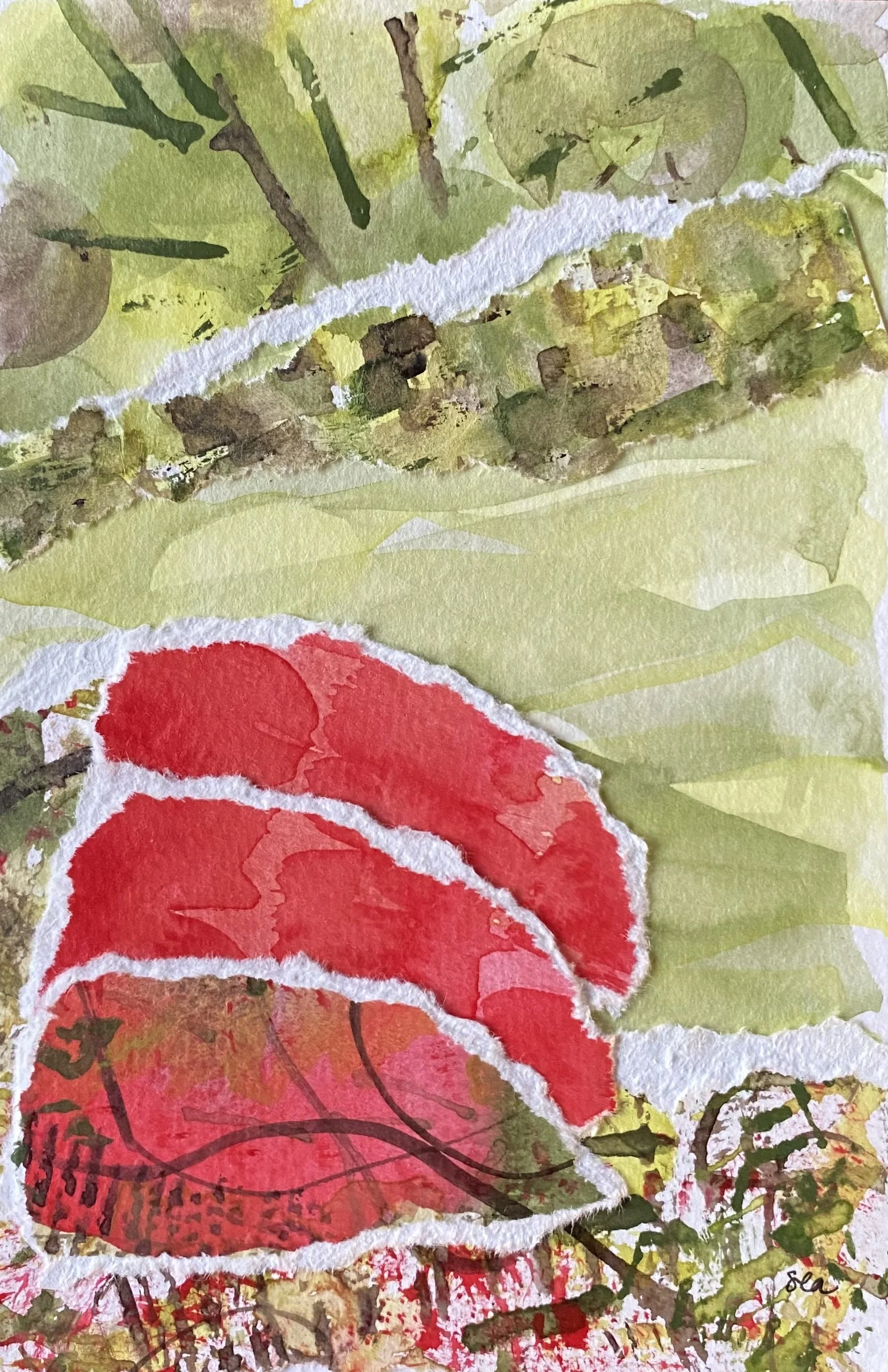 Red Canoes No. 2 2025, 4"x6"   Available $100