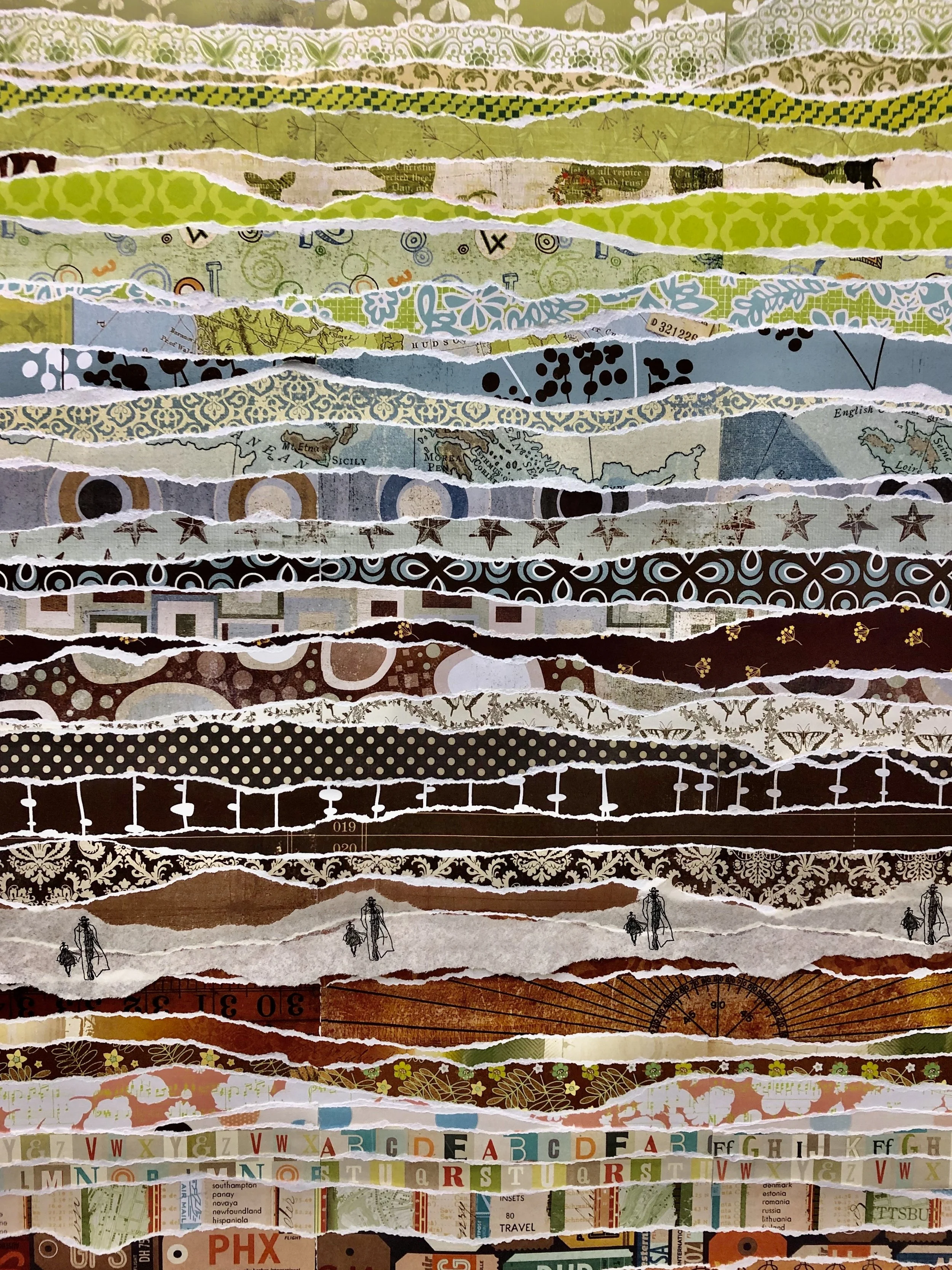 Wanderlust 2021, 48" x 37" collage