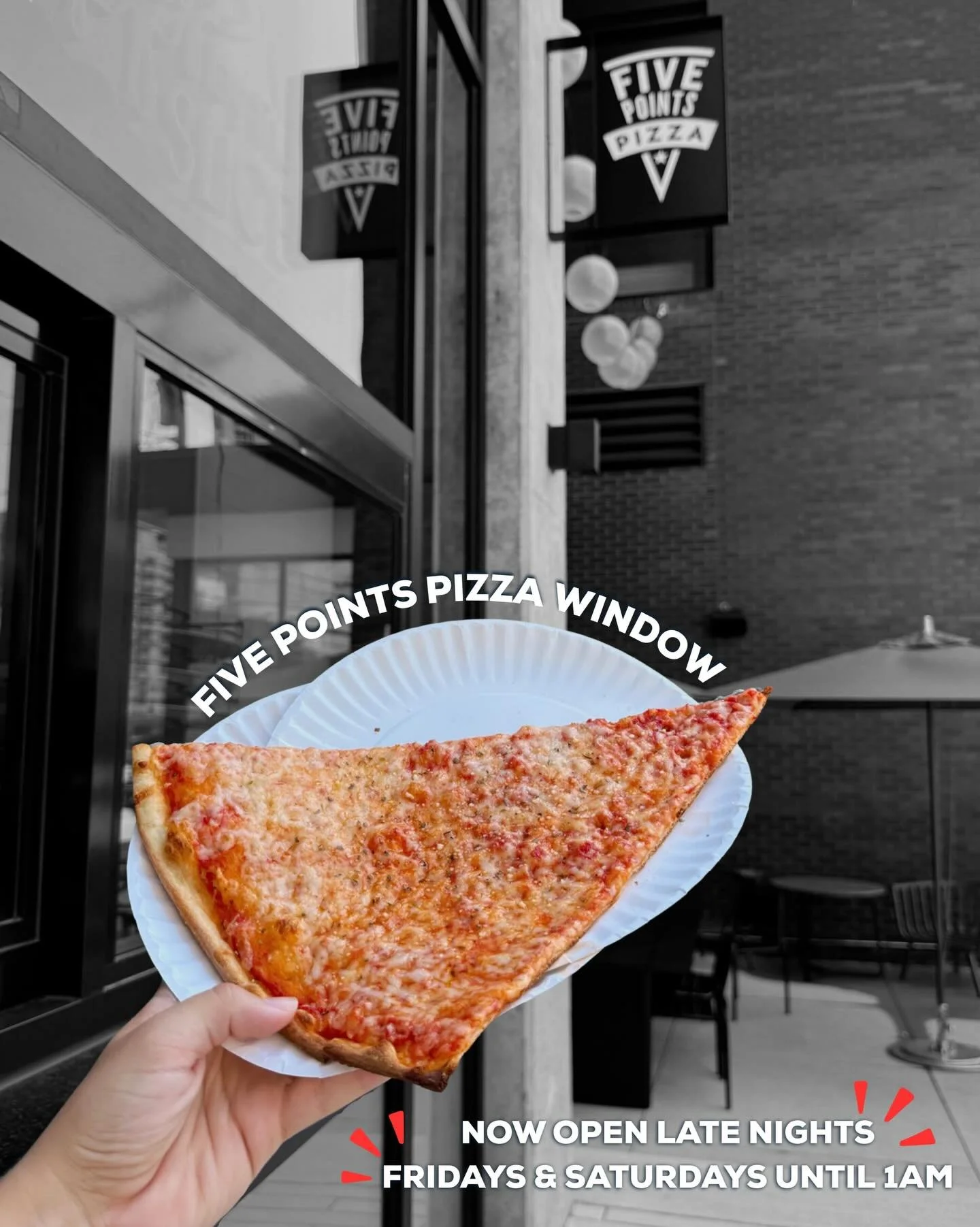 Late nights in the Gulch just got better.
Our Five Points Pizza window is now open until 1AM on Fridays and Saturdays.🍕🍕🍕