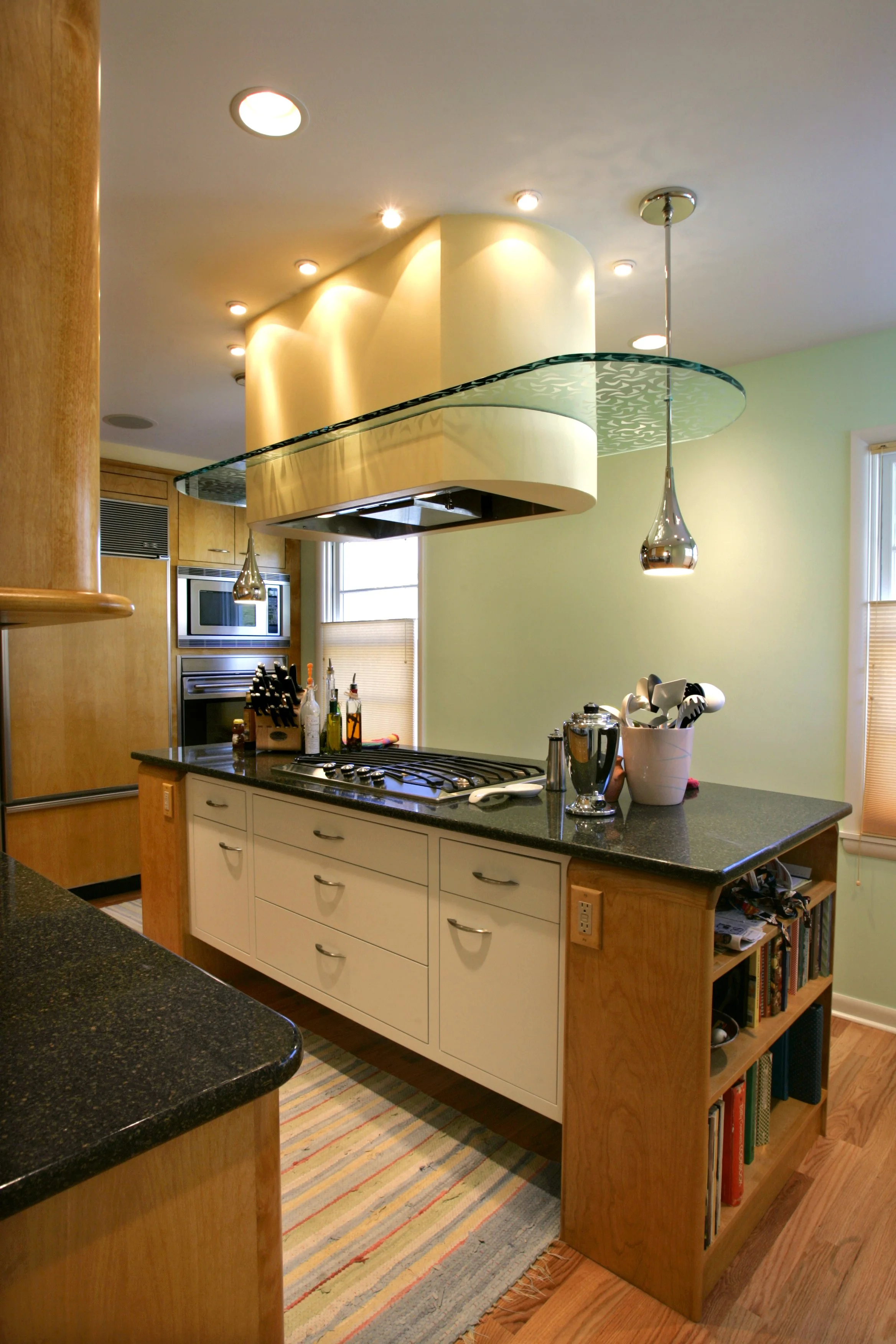 This retro kitchen fits seamlessly with the rest of the 50's era home it live in. 