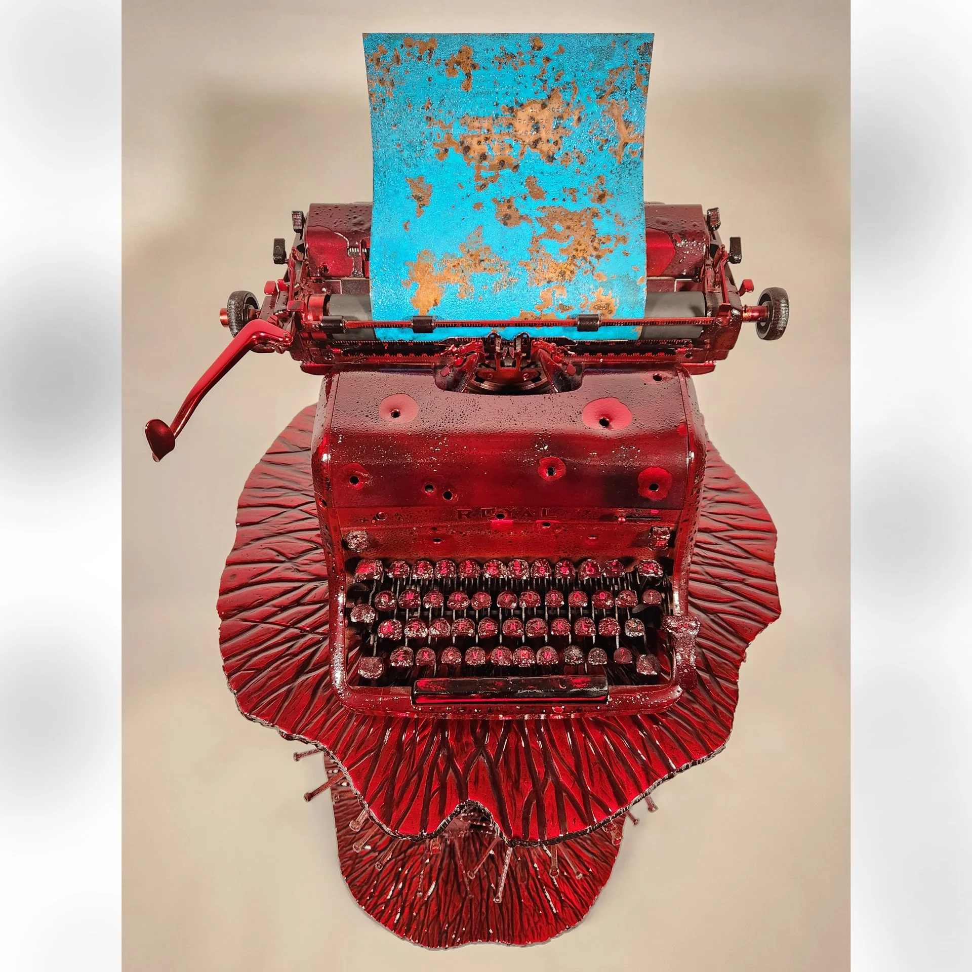 Insult, 2021. Metal, wood, found materials – 50 x 23 x 23 in.