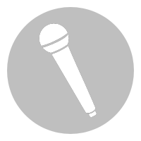 Black icon of a microphone.