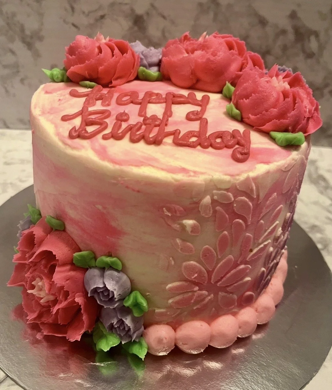 Marbled Floral cake