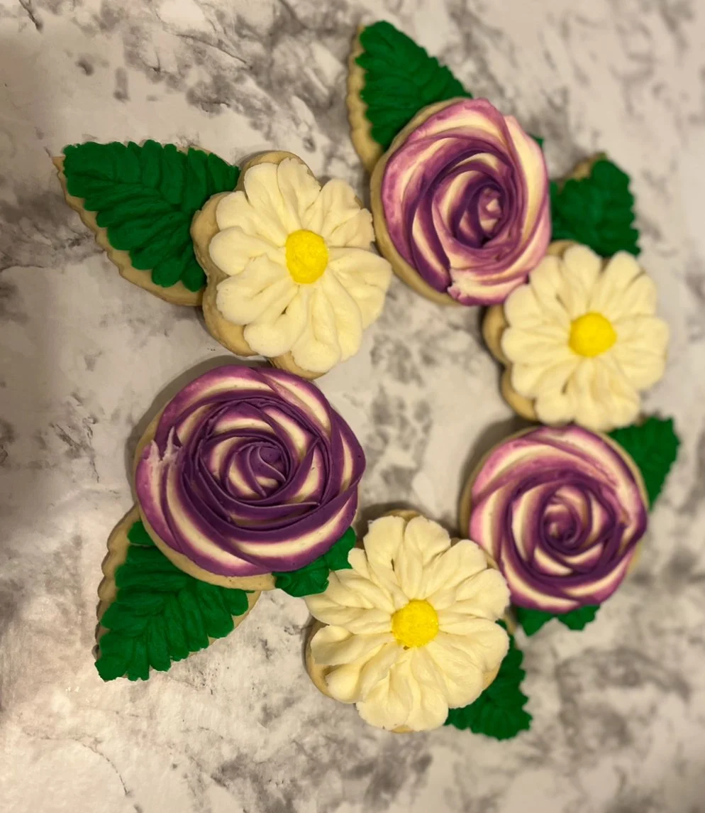 Floral Buttercream Sugar Cookies Wreath
