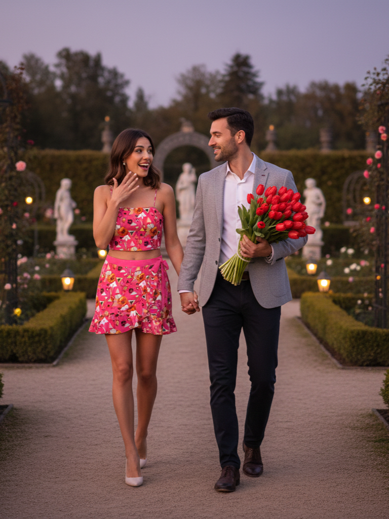 Enchanted Garden Floral Top & Skirt