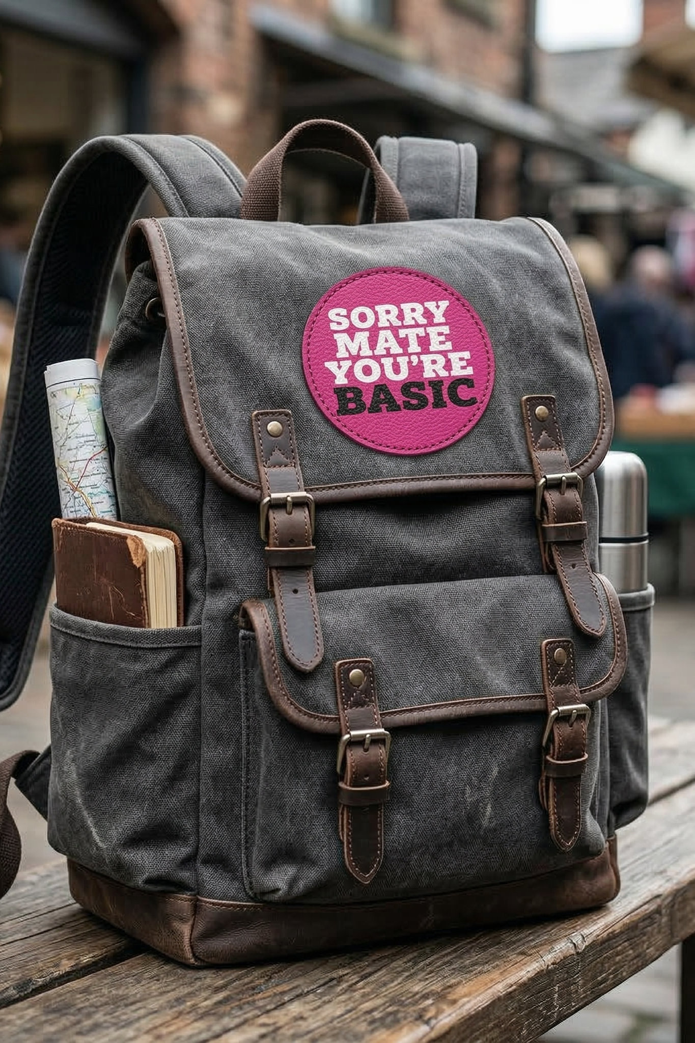 "Sorry Mate You're Basic" Leather Patches x 4