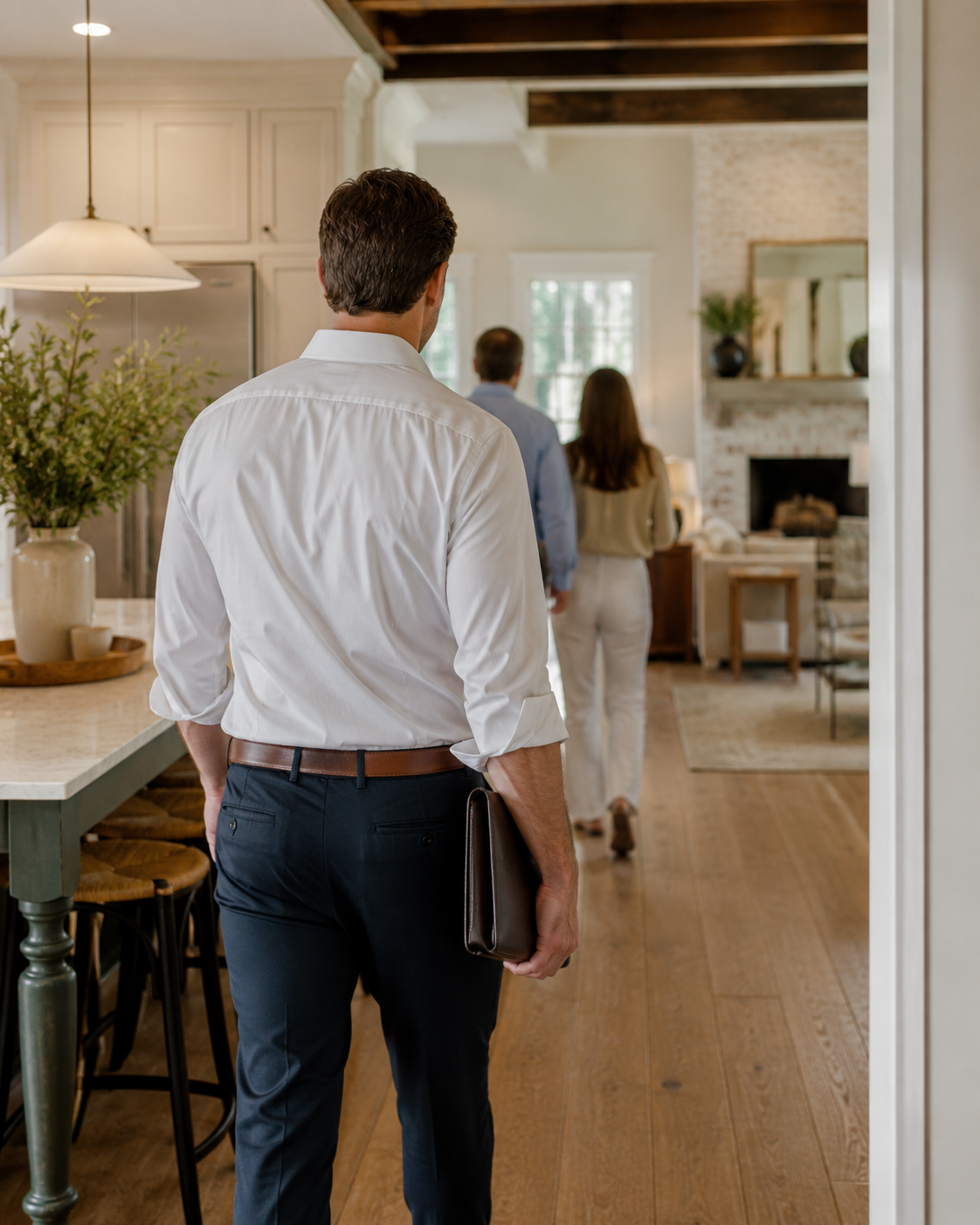 Buyer’s real estate advisor guiding clients through a home in Mobile, Alabama