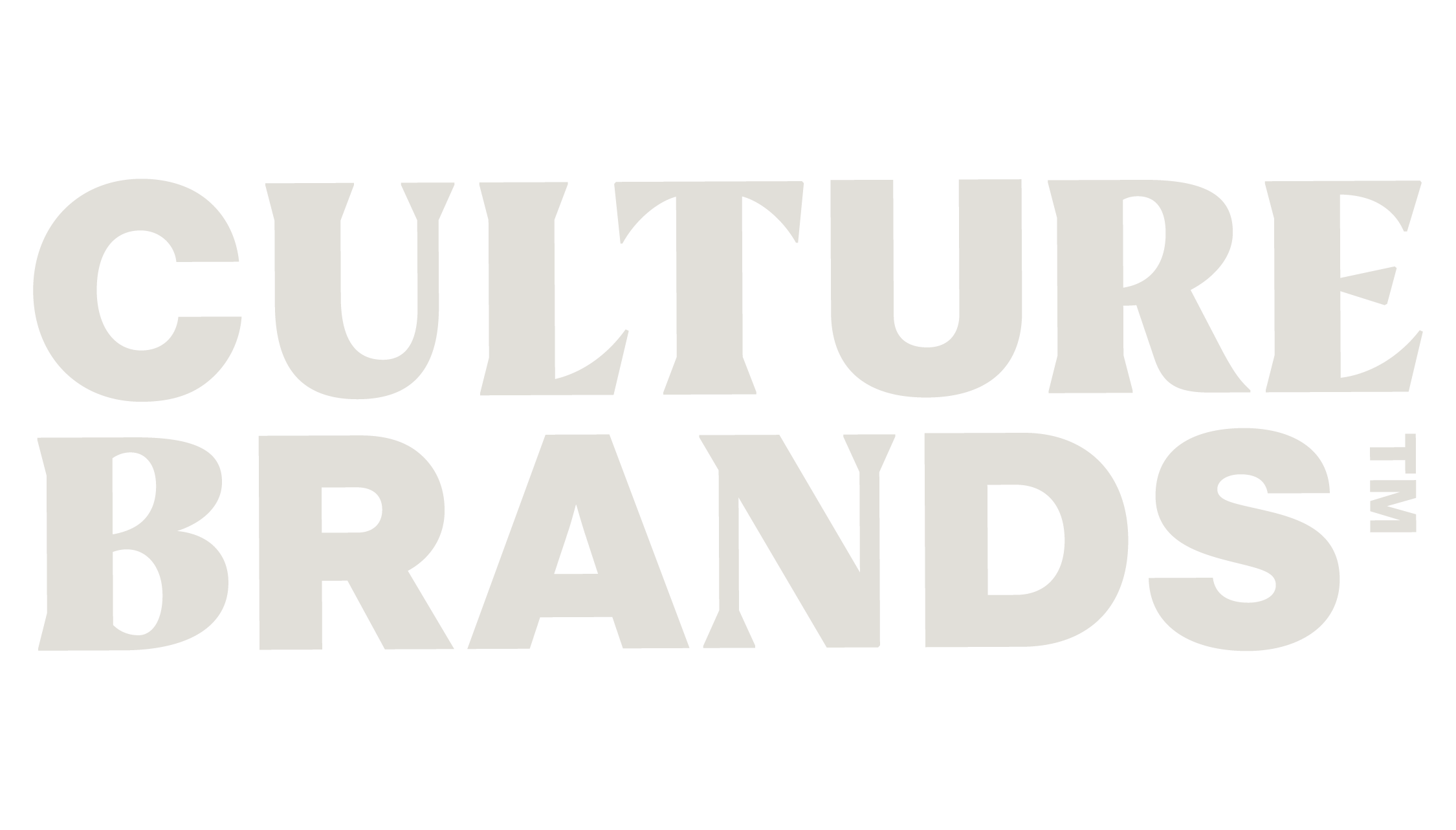Text reading 'CULTURE BRANDS' in large, bold, grey font on a black background.