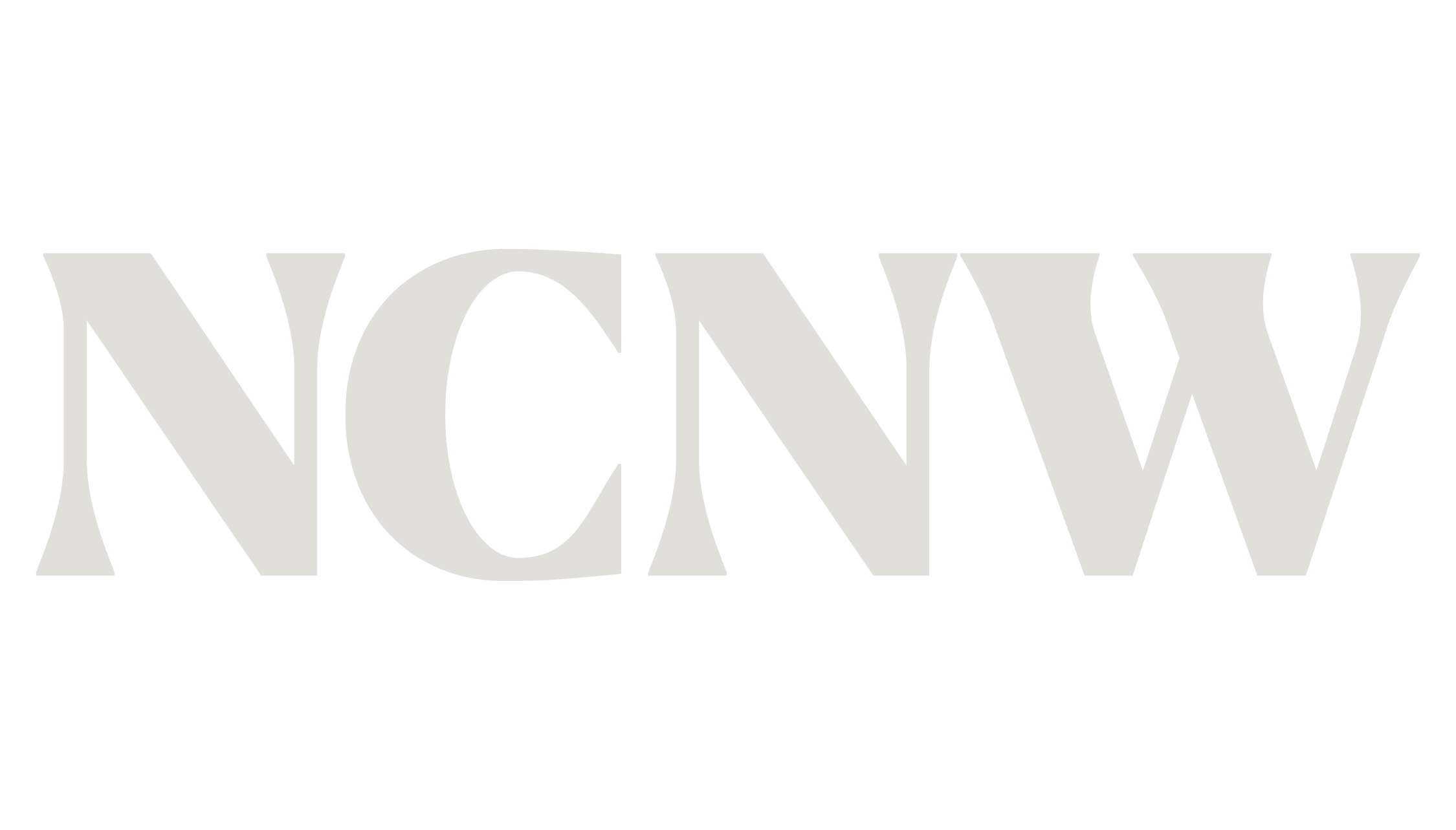 The word 'NEW' in bold, stylized gray letters on a black background.