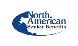 North American Senior Benefits logo with blue text and a map of North America