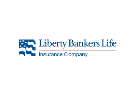 Liberty Bankers Life Insurance Company logo with an American flag graphic