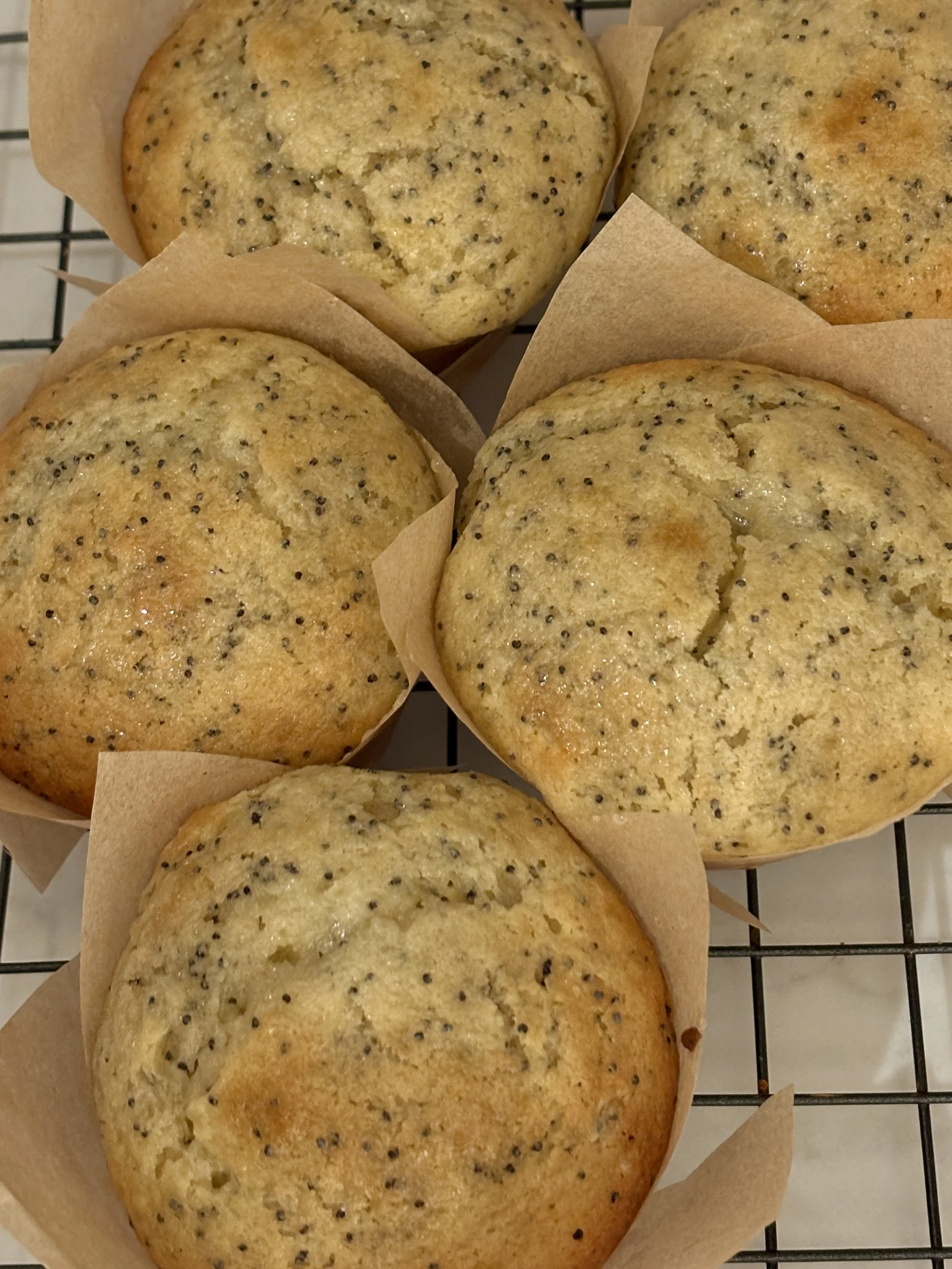 Lemon Poppy Seed Muffins with Lemon Simple Syrup