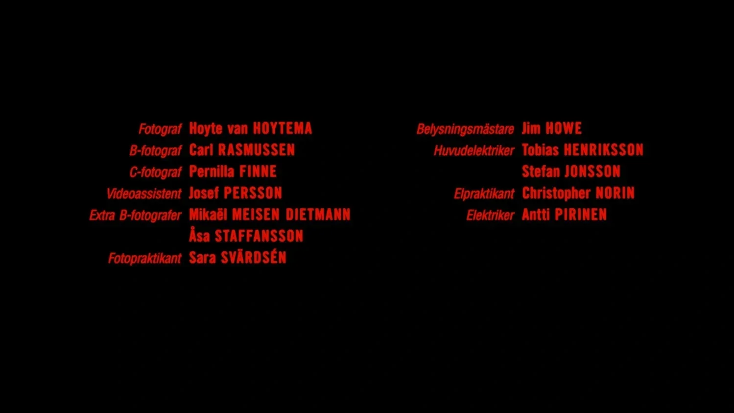 Call Girl end credits
