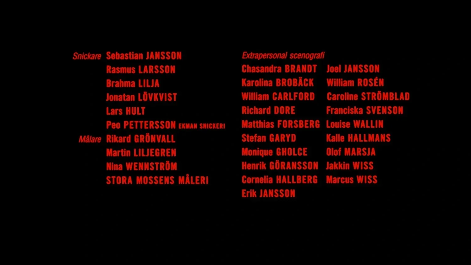 Call Girl end credits