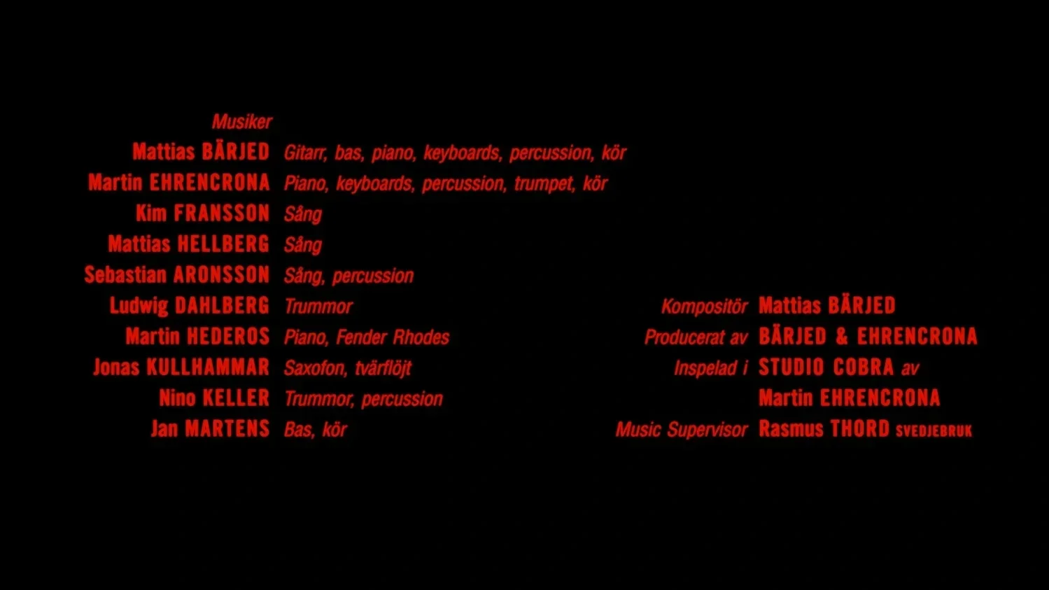 Call Girl end credits