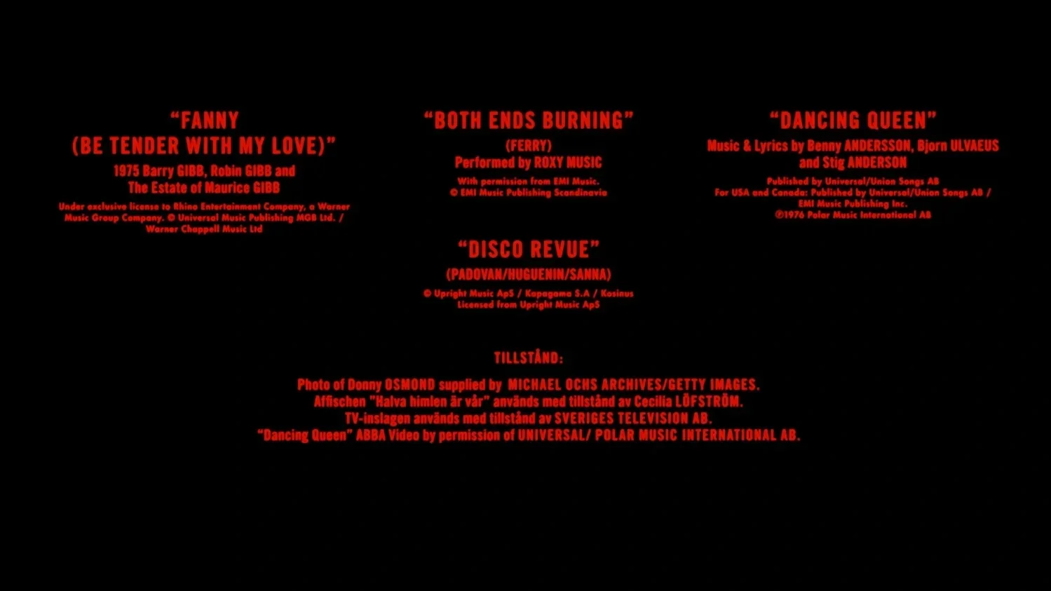Call Girl end credits