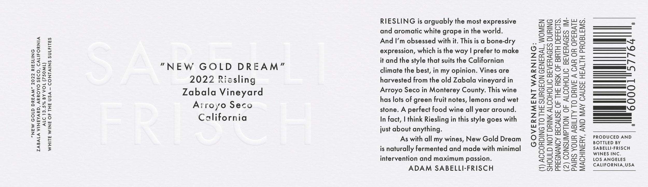 Sabelli Frisch label artwork for New Gold Dream