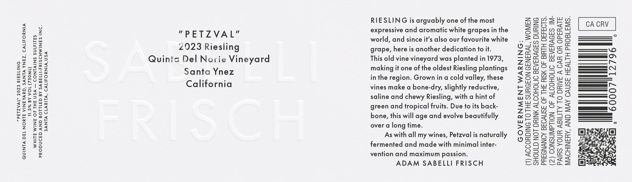 Sabelli Frisch label artwork for Petzval