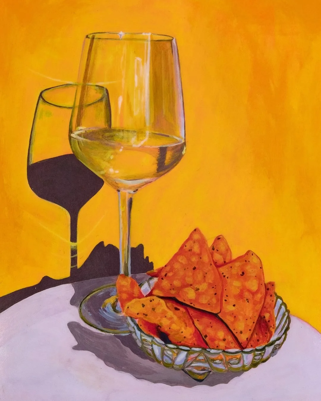 8 pm girl dinner 🍽️🧡

Pinot grigio &amp; Doritos
The fall of capitalism
The spilt blood of your enemies
What else do you need, girl?