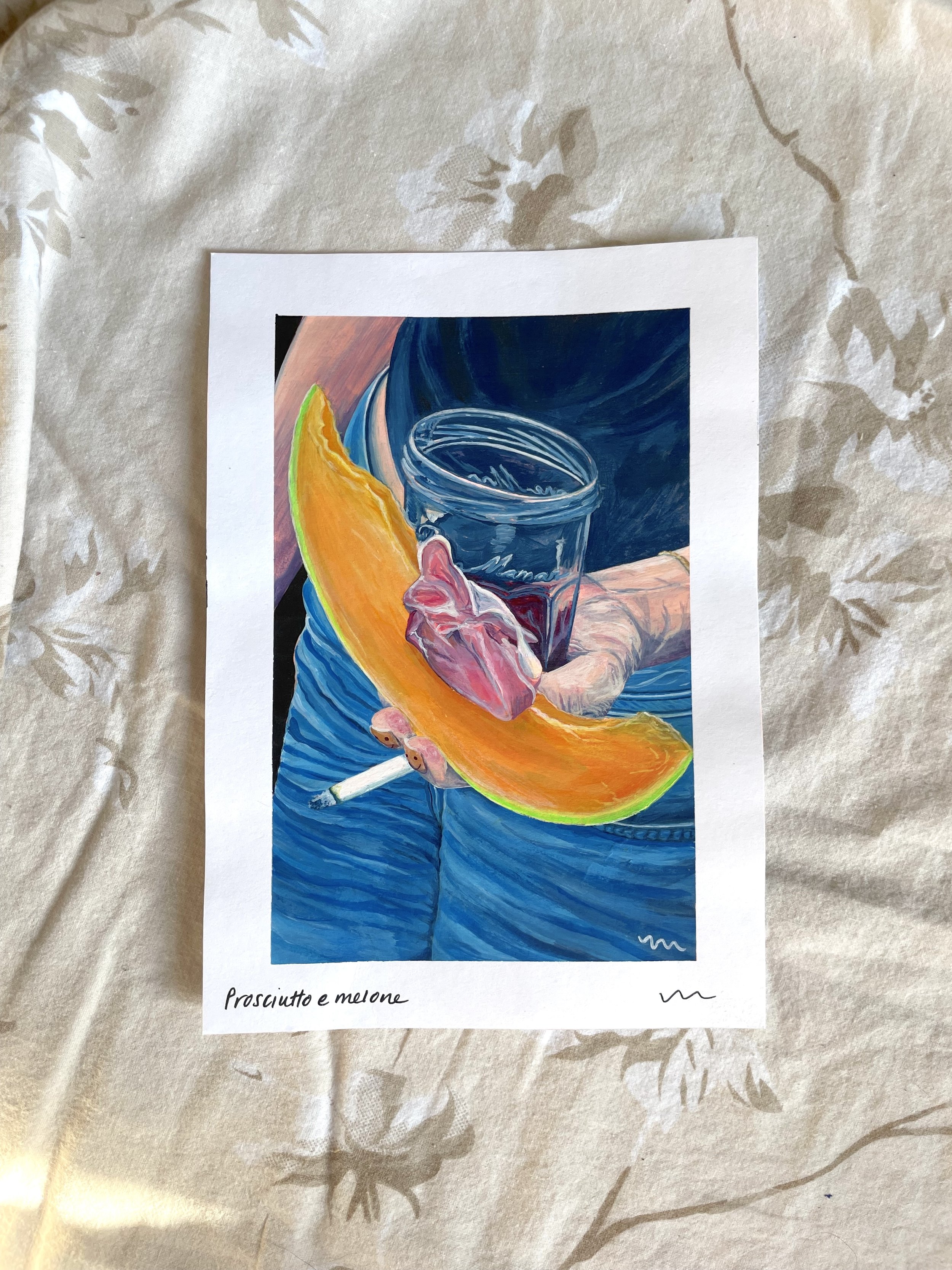 Italian girl dinner - œuvre originale