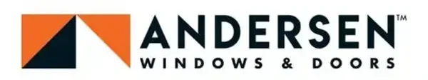 Andersen Windows & Doors logo with a geometric design in orange, black, and white.