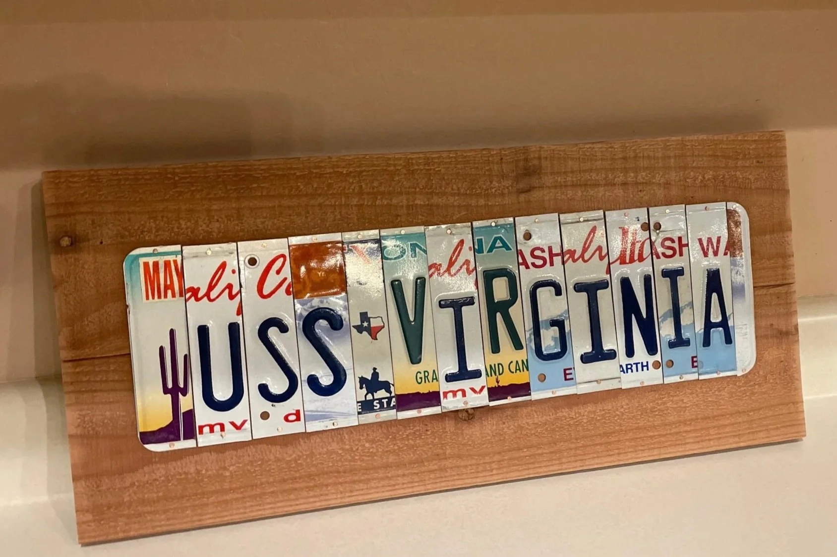 USS Virginia License Plate Decor