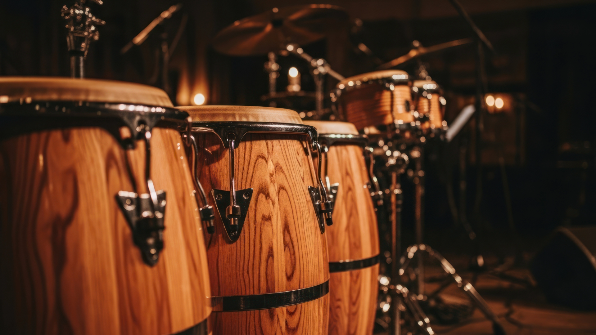 Congas & bongos percussion setup