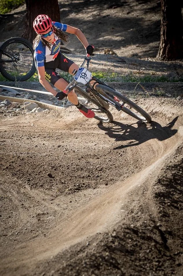 Mountain biker racing short track national championship