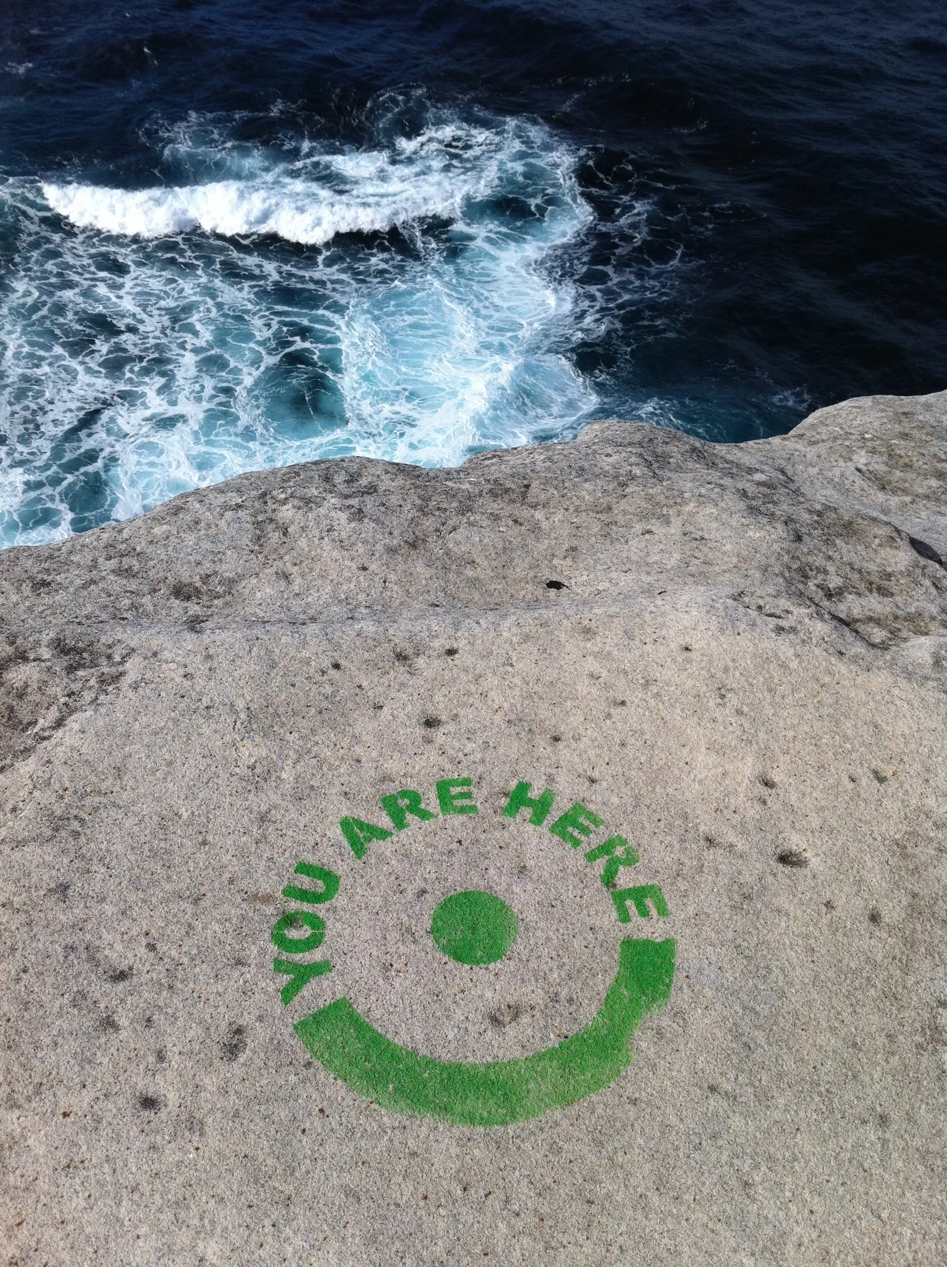 "You Are Here" symbol, Bondi Beach near Sydney Australia. Signifying a starting point fro a development journey.