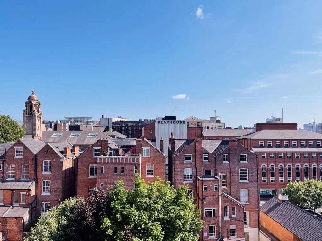 Regent Street Nottingham rear window view