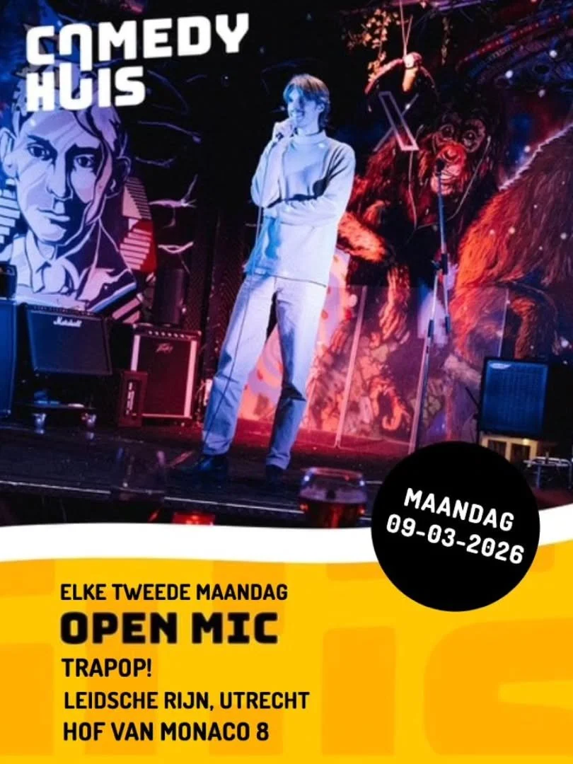 Maandag mag ik spelen in mijn eigen stadsie en ook nog eens als headliner! Samen met 6 andere comedians en MC @wilkoterwijn gaan we er een smakelijke avond comedy van maken. Kaartjes via @comedyhuis of de site van @trapoputrecht