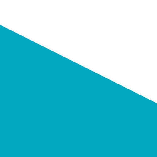 An abstract design with a diagonal division, white at the top and teal at the bottom.