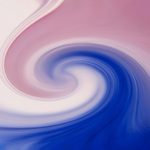 Abstract swirl of pink, white, and blue colors.