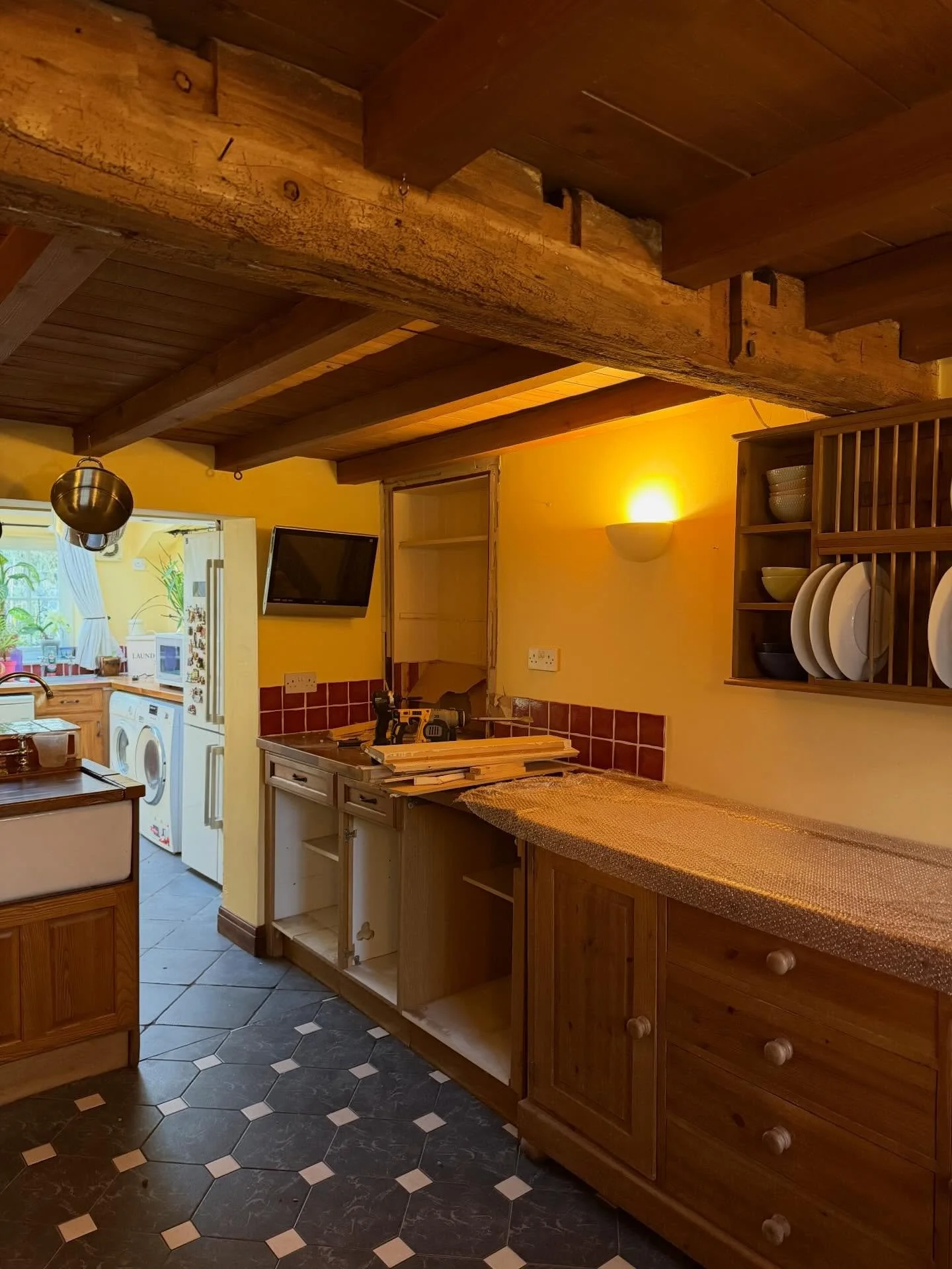 New opening made for a new kitchen and old door way blocked up ready for @bl_plastering to board and skim.