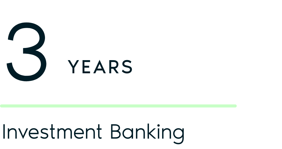 A logo celebrating 3 years of Investment Banking.