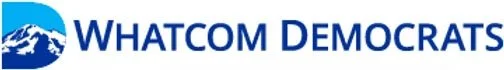 Whatcom Democrats logo in blue with a globe graphic