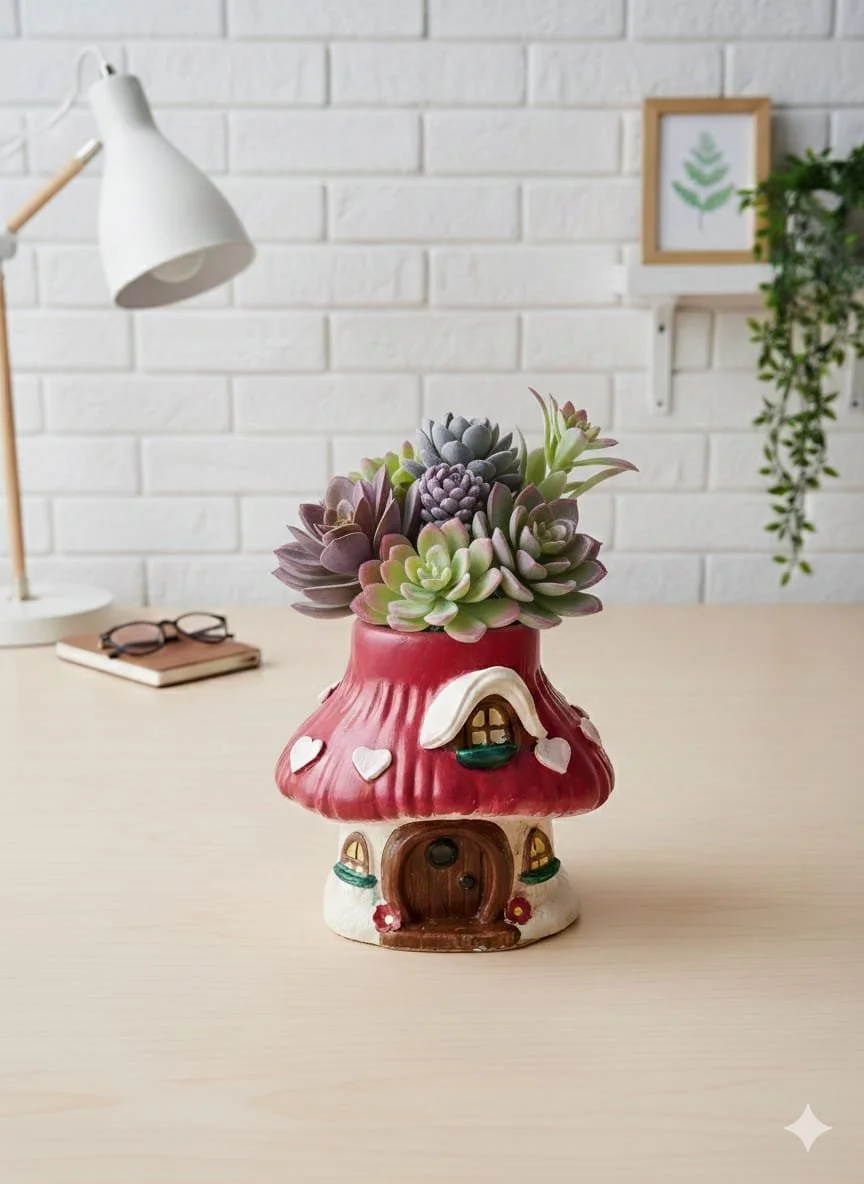 Mushroom House Pencil and Décor Holder