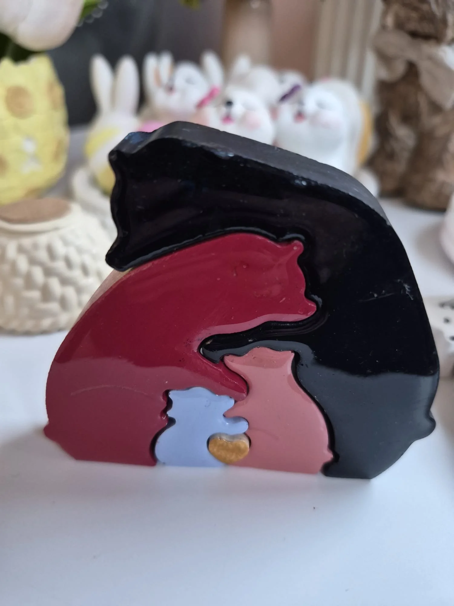 Bear family - Navy coloured - gold heart - standing.jpeg