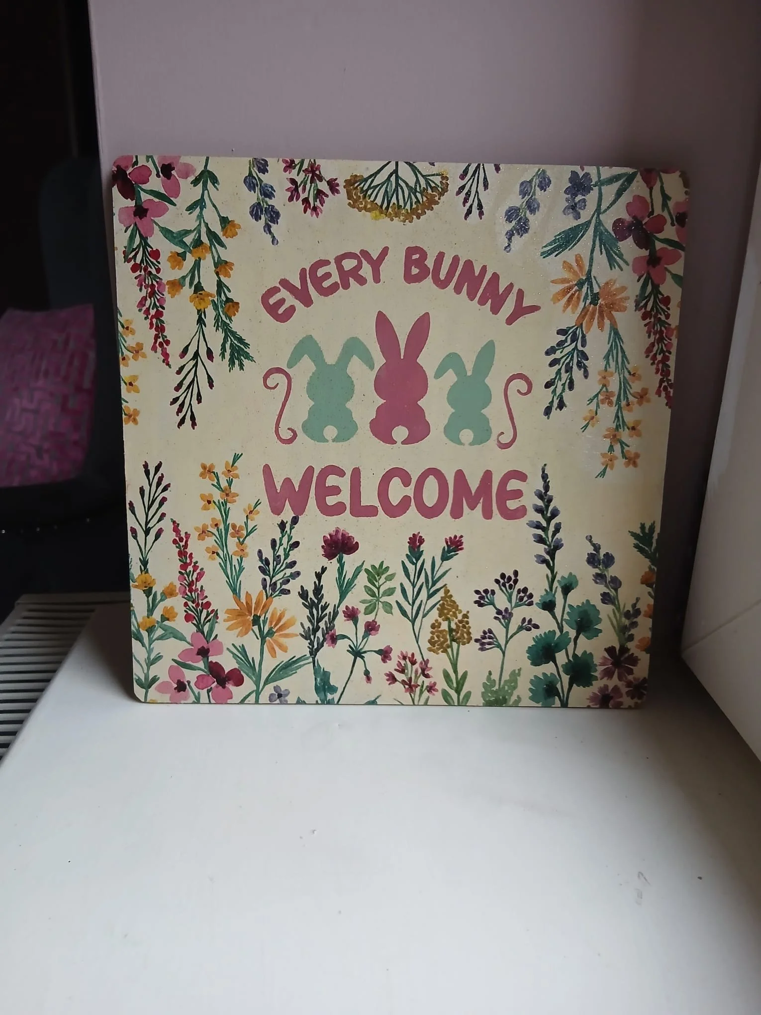 Every Bunny Welcome - Pink and Green - front.jpeg