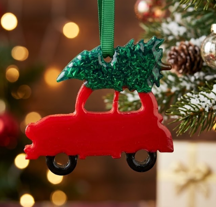 Personalised Christmas Car Ornament – Handmade Eco-Resin Keepsake