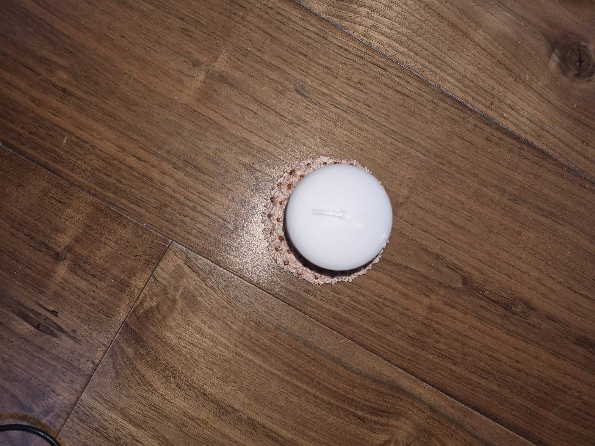 Candle Base - pink and bronze centers - top view.jpeg